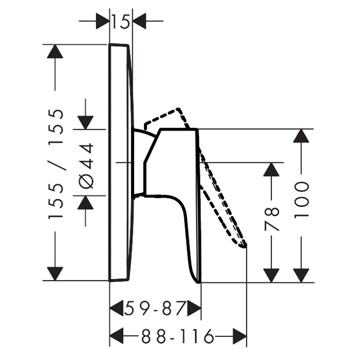 Hansgrohe Talis E Смеситель для душа встраиваемый, внешняя часть, цвет: шлифованная бронза 71765140