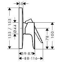 Hansgrohe Talis E Смеситель для душа встраиваемый, внешняя часть, цвет: шлифованная бронза 71765140