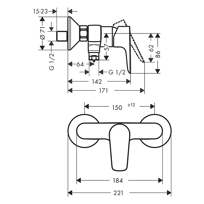 Hansgrohe Talis E Смеситель для душа BM, цвет: полированное золото 71760990