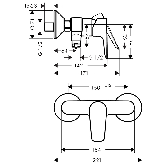Hansgrohe Talis E Смеситель для душа BM, цвет: шлифованная бронза 71760140