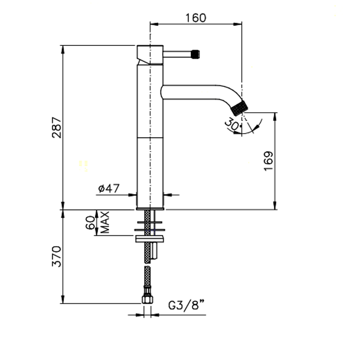 Nicolazzi Olympus Смеситель для раковины высокий однорычажный, цвет: хром 3772CR