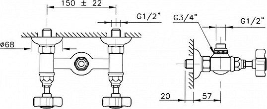 Смеситель Nicolazzi Classica Lusso  для душа 1425BZ78