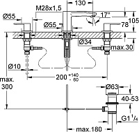 Grohe Eurostyle Cosmopolitan Смеситель для раковины вентильный, длина излива 13 см, цвет: хром 20208002