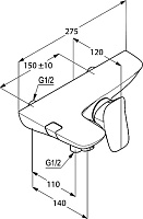 Kludi Ambienta Смеситель для ванны и душа DN 15 настенный, цвет: хром 534450575