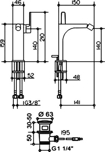 Keuco Edition 11 Смеситель для биде рычажный, с донным клапаном, цвет: хром 51109 010000