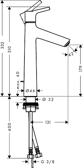 Hansgrohe Talis S Смеситель для раковины, с донным клапаном, цвет: хром 72031000