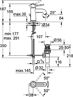 Grohe BauClassic Смеситель для раковины, с донным клапаном, цвет: хром 23161000