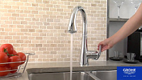 Grohe Zedra Смеситель для кухни, с выдвижным изливом, цвет: хром 32294001