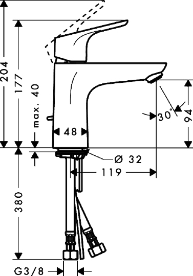 Hansgrohe Focus Смеситель для раковины однорычажный, с донным клапаном, цвет: хром 31607000