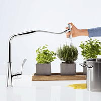 Hansgrohe Metris Select Смеситель для кухонной мойки, с выдвижным изливом цвет: хром 14884000