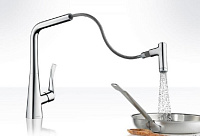 Hansgrohe Metris Select Смеситель для кухонной мойки, с выдвижным изливом цвет: хром 14884000