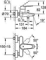 Grohe Eurodisc Cosmopolitan Смеситель для ванны, накладной, цвет: хром 33390002