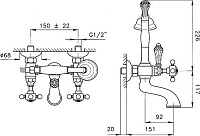 Смеситель Nicolazzi Classica Lusso  для ванны с душем 1401CR78