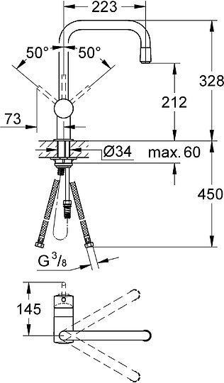 Grohe Minta Смеситель для кухни, цвет: хром 32067000
