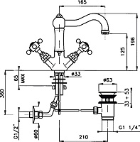 Смеситель Nicolazzi Classica Lusso  для раковины 1432GB78