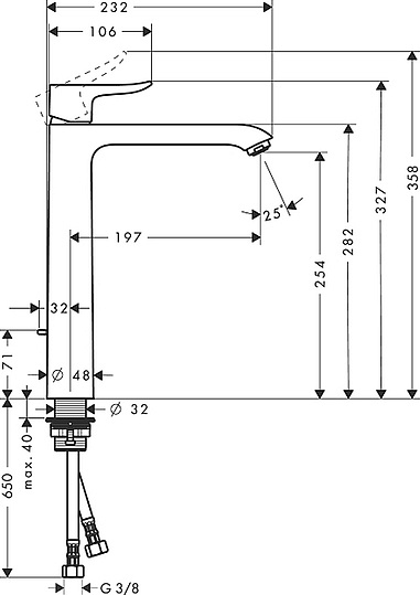 Hansgrohe Metris Смеситель для раковины, с донным клапаном, цвет: хром 31082000