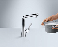 Hansgrohe Metris Select Смеситель для кухонной мойки с высоким изливом, цвет: хром 14883000