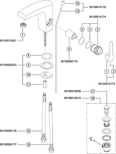 Keuco Elegance New Смеситель для раковины, цвет: хром 51602 010000
