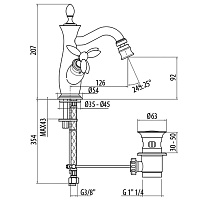 Gattoni Timor Смеситель для биде, цвет: бронза 1835018V0br