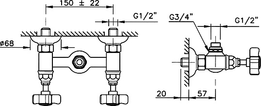 Смеситель Nicolazzi Classica Lusso  для душа 1425BZ18