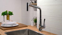 Hansgrohe Metris Смеситель для кухонной мойки, с выдвижным изливом цвет: хром 14820000