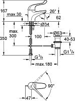 Grohe Euroeco Special Смеситель для раковины, с д/к, длина излива 10 см, цвет: хром 32788000