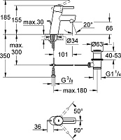 Grohe Concetto Смеситель для раковины, с д/к, длина излива 10,1 см, цвет: хром 3220410E