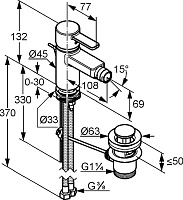 Kludi Zenta Смеситель для биде, с д/к, цвет: хром 385300575
