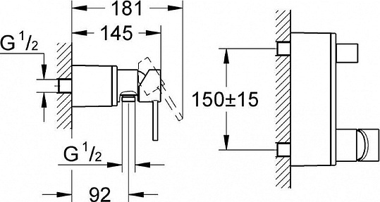Grohe Allure Смеситель для душа, накладной, цвет: хром 32846000