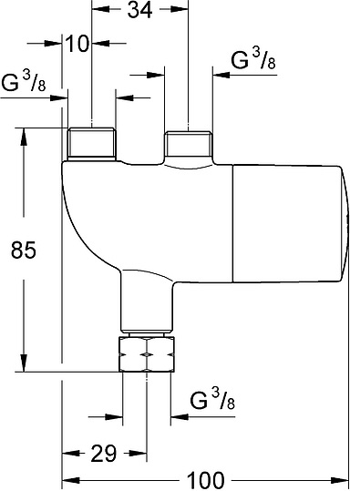 Grohe Grohtherm Micro Термостатический смеситель для установки под раковиной, цвет: хром 34487000