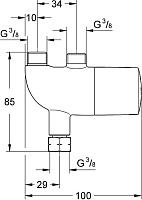 Grohe Grohtherm Micro Термостатический смеситель для установки под раковиной, цвет: хром 34487000