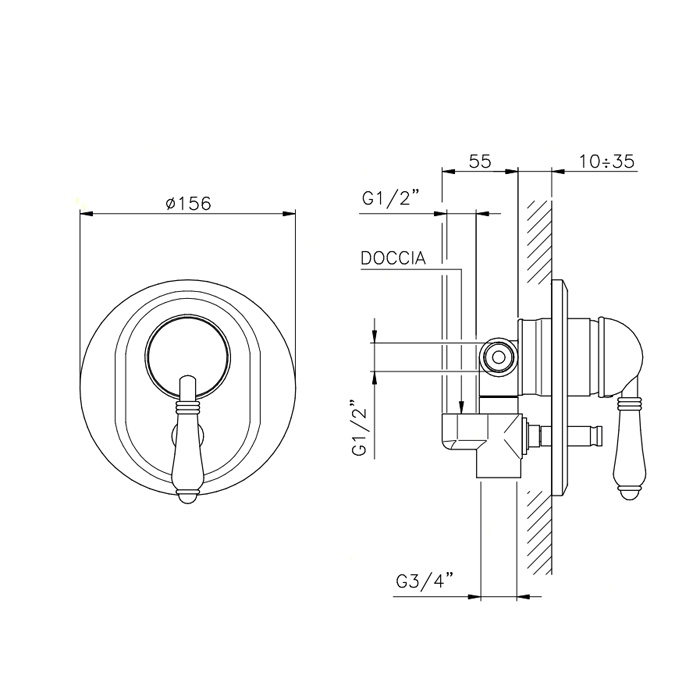 Смеситель Nicolazzi Signal  для душа 3460BZ75