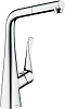 Hansgrohe Metris Смеситель для кухонной мойки, с выдвижным изливом, цвет: хром 14821000