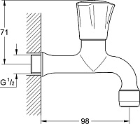 Grohe Costa L Кран для раковины вентильный, цвет: хром 30098001