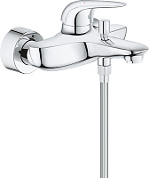 Grohe Eurostyle Смеситель для ванны накладной, с ручным душем и шлангом, цвет: хром 2372930A