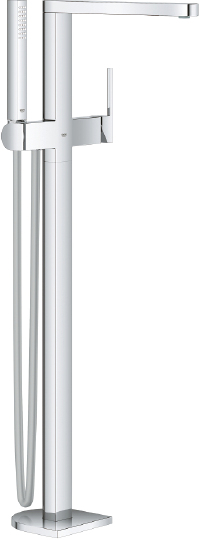 Grohe Plus Смеситель для ванны напольный, с ручным душем и шлангом, цвет: хром 23846003