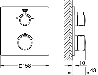 Grohe Grohtherm Термостатический смеситель для душа, цвет: хром 24080000
