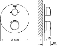 Grohe Grohtherm Термостатический смеситель для душа, цвет: хром 24077000