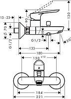 Hansgrohe Logis E Смеситель для ванны, излив 18 см, цвет: хром 71403000