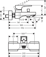Hansgrohe Metropol Смеситель для ванны BM с рукояткой-петлей, цвет: хром 74540000