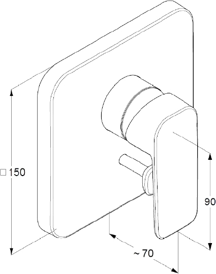 Kludi Pure&Style Смеситель для ванны и душа встраиваемый, внешняя часть, цвет: хром 404190575