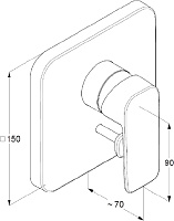 Kludi Pure&Style Смеситель для ванны и душа встраиваемый, внешняя часть, цвет: хром 404190575