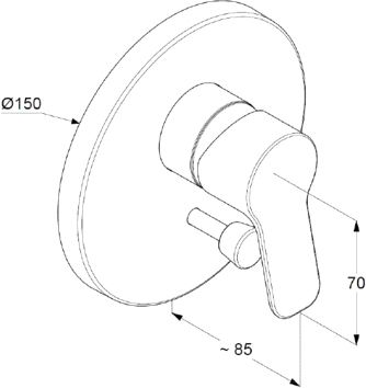 Kludi Pure&Easy Смеситель для ванны встраиваемый, внешняя часть, цвет: хром 374190565