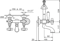 Смеситель Nicolazzi Classica Lusso  для ванны с душем 1401DB78