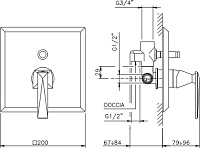 Смеситель Nicolazzi Vincent  С ВНУТРЕННЕЙ ЧАСТЬЮ 3096CR35
