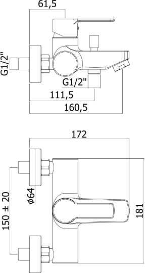 Смеситель Paffoni Red  для ванны RED022CR