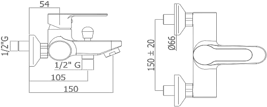 Paffoni Blu Смеситель для ванны с душем, цвет: хром BLU022CR