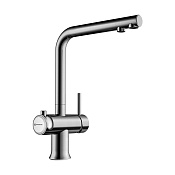 Omoikiri Hotaru-BN-WH Смеситель для кухни с возм. подкл. фильтр, цвет: нерж. сталь/белый 4994050