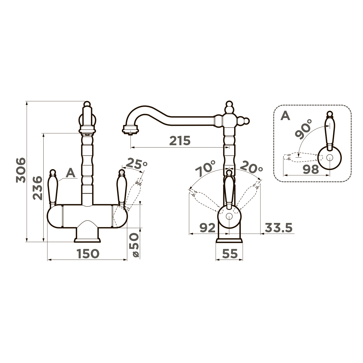 Omoikiri Amagasaki-G Смеситель для кухни с возможностью подключить фильтр, цвет: золото 4994019