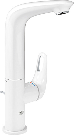 Grohe Eurostyle New Смеситель для раковины высокий, с д/к, высота излива 24,5 см, цвет: белая луна 23569LS3